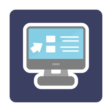 Basit Online Course Üniversitesi simgesi, vektör illüstrasyonu