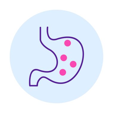 İnsan mide ikonu. Beyaz arkaplanda izole edilmiş web tasarımı için İnsan mide vektörü simgesi