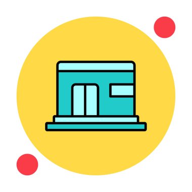 Sığınak düz ikon vektör çizimi