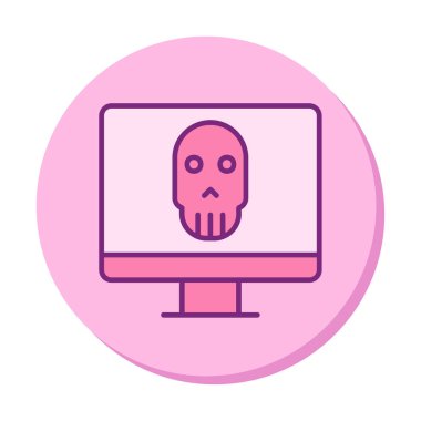 Ölü Bilgisayar Ekran simgesi, vektör illüstrasyonu 