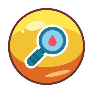 Loupe ikonu. Büyüteçteki su damlasının vektör çizimi