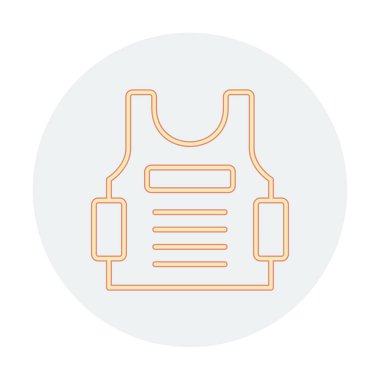 Kurşun geçirmez yelek ağ simgesi, vektör illüstrasyonu