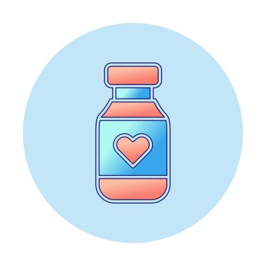 Vitamin şişesi simgesi, vektör illüstrasyonu