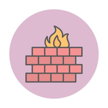 Şömine simgesinin vektör illüstrasyonu 