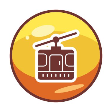 Modern Cable Car Cabin simgesinin vektör çizimi                   