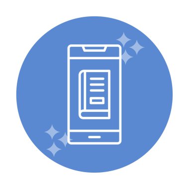 çevrimiçi kitap simgesi, vektör illüstrasyonu 