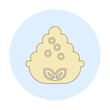 Maya vektör çizimine sahip basit düz kase