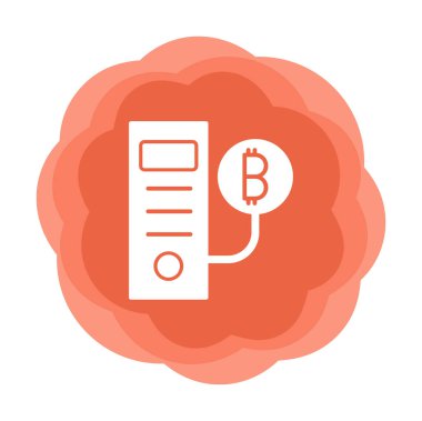Bitcoin Madeni İşlemcisi (BTC) simgesi, vektör illüstrasyonu 