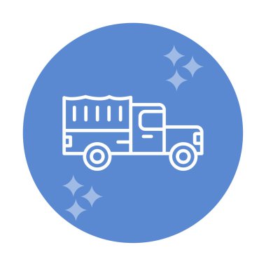 Askeri Kamyon ikonu vektör illüstrasyonu