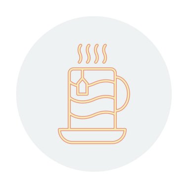 çay fincanı simgesi, vektör illüstrasyonu