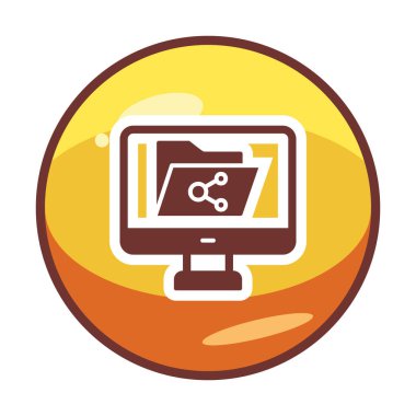 Basit Dosya Paylaşımı simgesi, vektör illüstrasyonu