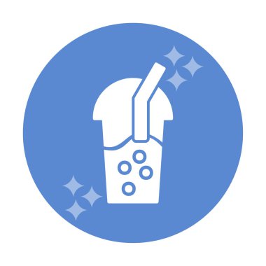 Kabarcık Çay ikonu vektör illüstrasyonu