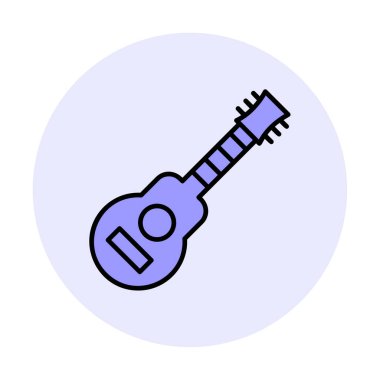 düz yaratıcı gitar simgesi vektör çizimi  