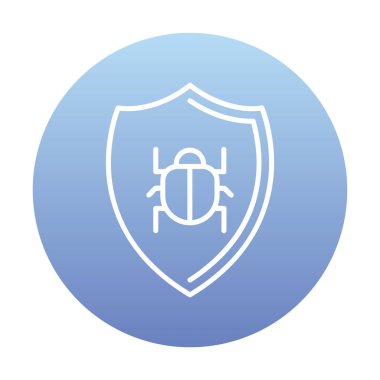 Antivirüs kalkan koruma simgesi vektör illüstrasyonu 