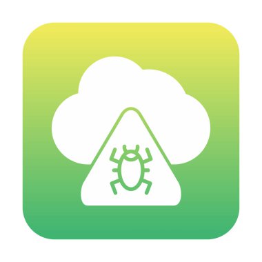 Bulut Hesaplama simgesi, vektör illüstrasyonu. Hata işaretli bulut  