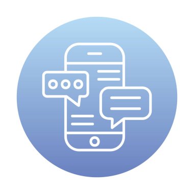 Basit akıllı telefon sohbet simgesi, vektör illüstrasyonu