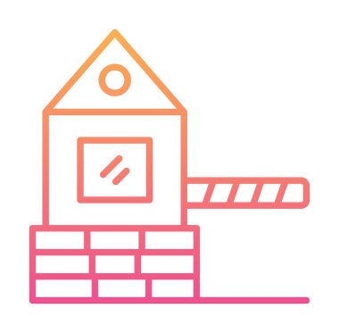 Askeri Bariyer simgesinin vektör çizimi 