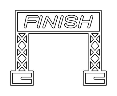 İzole edilmiş arkaplanda düz çizgi simgesi bitir                                                