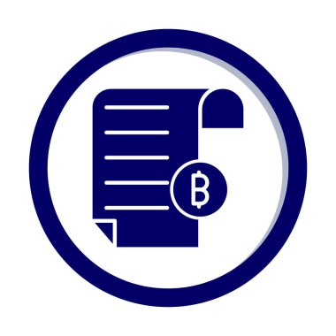 Bitcoin imzalı fatura simgesinin vektör illüstrasyonu 