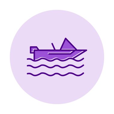 Basit Motorboat simgesi, vektör illüstrasyonu
