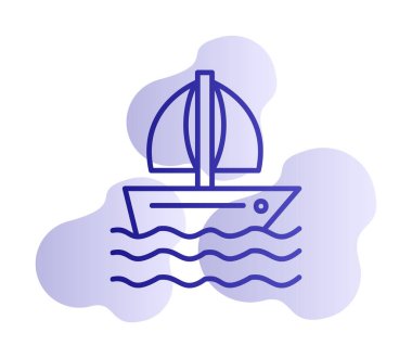 Basit düz yelkenli simgesi çizimi 