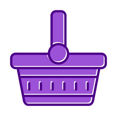 piknik sepeti web simgesi, vektör illüstrasyonu 