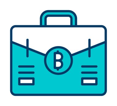 Bitcoin simgesi vektör illüstrasyon tasarımı içeren çanta