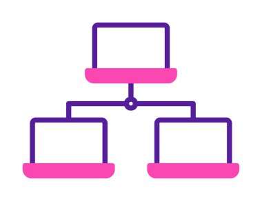 dizüstü bilgisayar ağı simgesi, vektör illüstrasyonu 