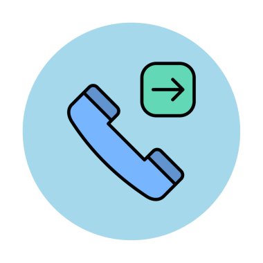 Düz telefon simgesi vektör illüstrasyonu 