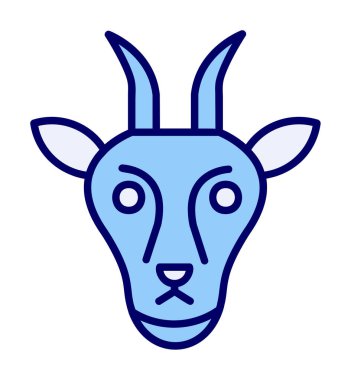 Keçi başı düz vektör simgesi 