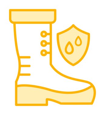 Basit su geçirmez ayakkabı simgesi, vektör illüstrasyonu