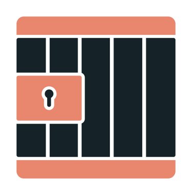 Askeri Hapishane vektör illüstrasyon simgesi  