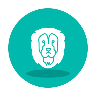 Aslan başı düz simgesi, vektör illüstrasyonu