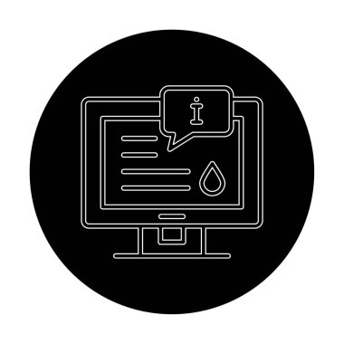 Bilgi simgesi resimli düz bilgisayar ekranı