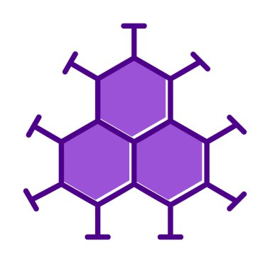 Basit molekül simgesi, vektör illüstrasyonu