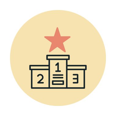 Podyum Şampiyonası ikon vektör illüstrasyonu