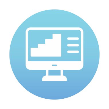 Basit Bilgisayar İzleme Veri Analizi simgesi, vektör illüstrasyonu