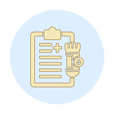 İdrar raporu ikonu. tıbbi sembol, vektör illüstrasyonu 