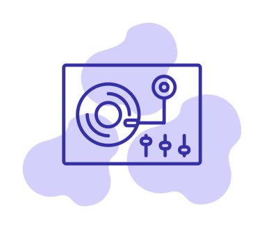 Basit vinil oynatıcı Turntable simgesi, vektör illüstrasyonu