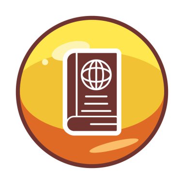 Basit Dünya Kitabı simgesi, vektör illüstrasyonu