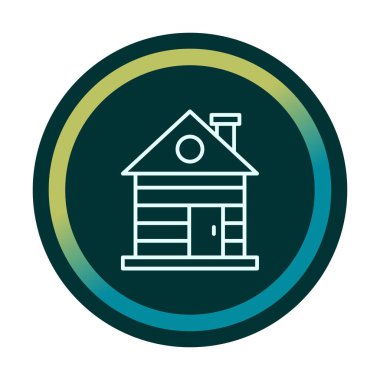 ahşap ev simgesi, vektör illüstrasyonu