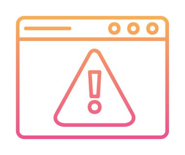 Basit Web Uyarı simgesi, vektör illüstrasyonu