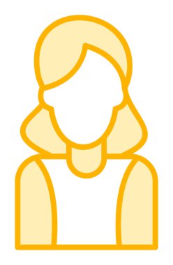 Kadın avatar simgesi, vektör illüstrasyonu 