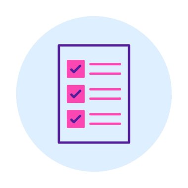 Kontrol Listesi web simgesi, vektör illüstrasyonu 