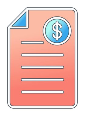 Alışveriş Faturası Vektör renk simgesi tasarımı 