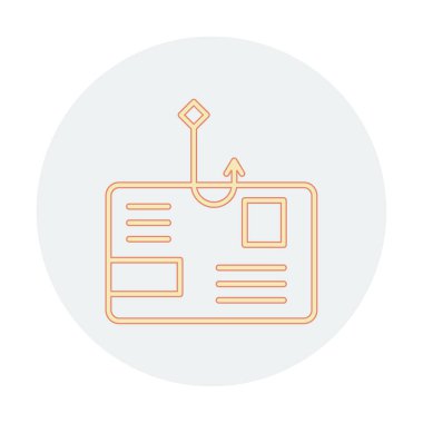 E- posta phishing satır simgesi. Mobil konsept ve web tasarımı için posta dolandırıcılığı stili işareti. Sembol, logo çizimi. Vektör grafikleri