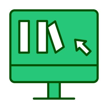 Basit Çevrimiçi Kitap satın alma simgesi, vektör illüstrasyonu