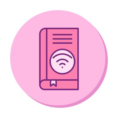 Wifi kitap ikonu vektör illüstrasyonu