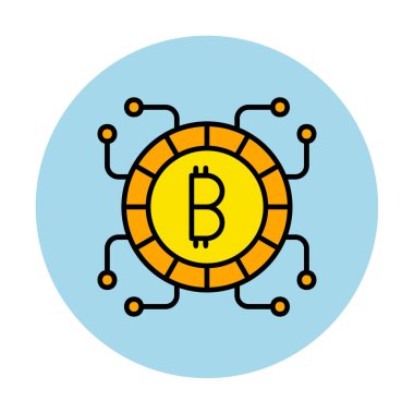 Basit bitcoin simgesi, vektör illüstrasyonu