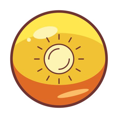 Güneş düz simge vektör çizim